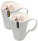 FranquiHOgar - 2 Tazas Mugs para desayuno - Café con leche - Porcelana blanca- 400 mL Ovum
