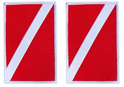 MagiDeal 2er Set Gestickt Patches Taucher Scuba Diving Flagge Autoaufkleber