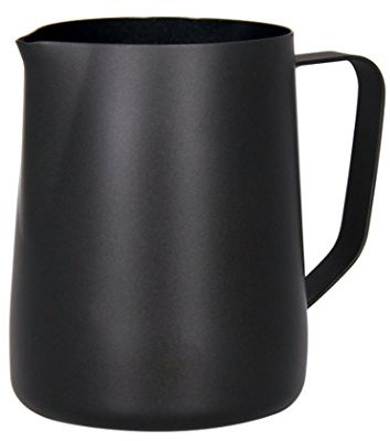 Hillento Espresso Lanceur de café du Lait à mousser, Acier Inoxydable grelots Macchiato Cappuccino Latte Art Fabrication Tasses cruche, Parfait pour Le Lait, la crème, Le 20 oz / 600 ML, Noir