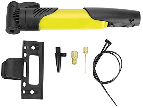 Bike Pump,Bicycle Air Pump Portable&Durable Bike Inflator With Frame Mounting Kit(yellow)