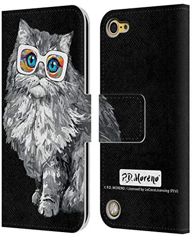Head Case Designs Offizielle P.D. Moreno Kaetzchen 3 Schwarze Und Weisse Katzen Leder Brieftaschen Handyhülle Hülle Huelle kompatibel mit Apple iPod Touch 5G 5th Gen