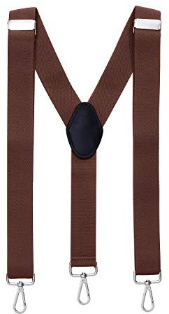 MASADA Herren Hosenträger mit robusten Karabiner Verschluss stufenlos verstellbar 3,5 cm breit und bis zu 195 cm Körpergröße - Braun
