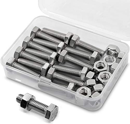 M8*30mm 15 Stück 304 Edelstahl Sechskantschrauben Bolzen und Muttern set, Maschinenschrauben schrauben