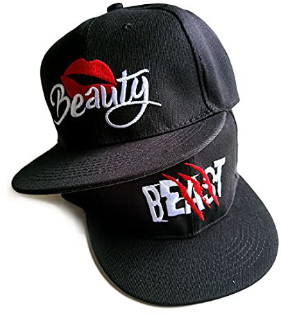 Tabiekacl King & Queen Snapback Baseballmütze für Damen und Herren Caps Für Liebhaber Paare 2 Stück Schwarz