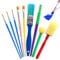 Hanyousheng Pinceaux Enfants, Éponge Brosses, 9 Pcs Kits Lavables, Ensemble Brosse de Peinture pour Débutant, Aquarelle, Huile, Acryliques