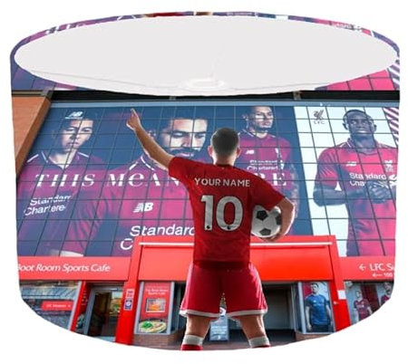 Personalized Red Football Fan Theme Ceiling Lampshade Lightshade for Room - 20cm x 18.5cm