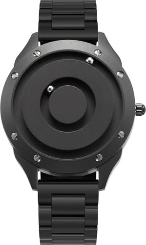 EUTOUR Damenuhr Magnet Uhr kein Glas Kugellager Uhren Quarz Eleganz Minimalist Armbanduhr mit Edelstahl Armband Schwarz-36 mm