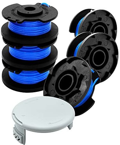 Uchidodo Bobine Fil Coupe Bordure pour Ryobi One+ 18V, 24V et 40V, 6 Bobine de Fil Debroussailleuse avec 1 Couvercle , Longueur 3,35 m, Diamètre 1,65 mm