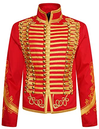 Ro Rox Adam Jacke Herren Military Marching Band Drummer Music Festival Parade