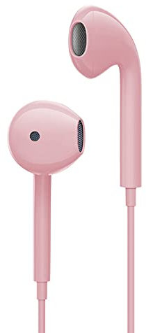 Earphones Wired Earbuds In-Ear Headphones with Microphone, Noise Isolating 3.5mm Jack Headphones for Samsung,iPhone,Android,iPad,Tablets and Other 3.5mm Jack Audio Devices, Pink