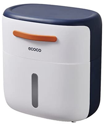 MEIJMJIA - Toilettenpapierhalter, Wandrollenhalter, Toilettenpapierhalter und Papierrollenspender wasserdicht/staubdicht, selbstklebend mit kleiner Schublade (schwarzgrün)