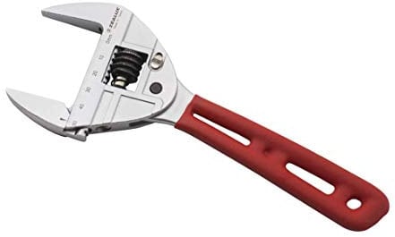 Yuwoda Zealux Llave ajustable de trinquete de 50 mm fabricada en acero al cromo vanadio, superficie galvanizada para resistencia a la oxidación, mango para un uso ligero
