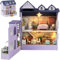 TOPBSFARNY DIY Puppenhaus Miniatur Kit, 3D Puzzles Handgemachte Miniatur, Miniaturhaus Zum Selber Bauen Europäischer Stil Landhaus Offenes Seiten Design für Frauen und Sammler