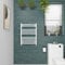 NRG Straight Gloss White Bathroom Heated Towel Rail Radiator Central Heating Ladder Rad Warmer 800x600mm