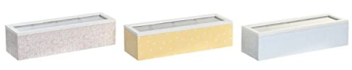 DKD Home Decor Teebox der Marke, Blau und Rosa, aus MDF und Glas, 30 x 9 x 8 cm, 3 Stück