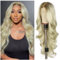 Sapphirewigs Hell Blonde 13x4 Lace Front Perücke Synthetische Körper Welle Perücken Damen Party Date Tägliche Tragen Natürlich Aussehen Weihnachten 26inch