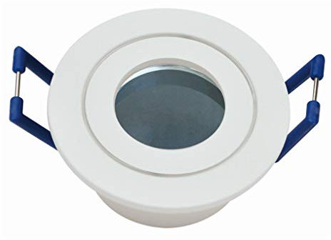 Licht-Idee 5 x Kleiner Feuchtraum Einbaustrahler weiß Druckguß rund für 35 mm Led oder Halogen MR11 12 Volt G4