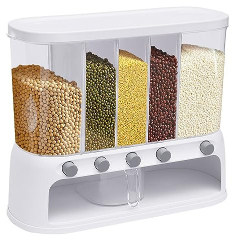 TRIEBAN Distributeur de céréales 5 en 1 - Distributeur de céréales - Pour la cuisine - Récipient de stockage pour céréales, noix, grains de café, graines de soja