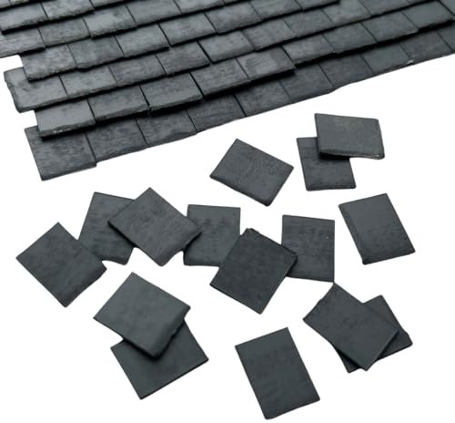 1:24th Scale Miniature Model Dollhouse Age 14+ + Diorama Roof/Wall Tiles Styrene Slate Grey 250 per bag