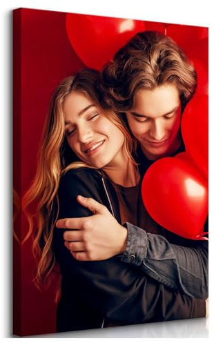 Muralo Bild auf Leinwand, Fotogeschenk, Fotoleinwand Personalisierte Geschenke für Männer und Frauen, Geschenk mit eigenem Foto zum Einzug, Hochzeit, Geburtstag, Weichnachten Br. 40cm x Höhe 50cm