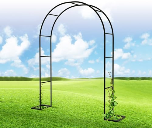 LIYI929GP Rosenbögen Bogen Für Kletterpflanzen Hochzeit Dekorationen Aus Eisen, Seitenbreite 40cm Torbogen Aus Metall Stabil, Gartenbogen Rankgitter Drinnen Und Draußen, Schwarz Weiß Dunkelgrün