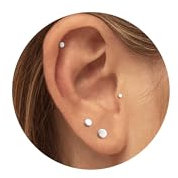 CASSIECA 4 Paar G23 Titan Ohrringe für Damen Herren Hypoallergen Medizinische Ohrstecker Runden Helix Piercings Silber Titan Ohrringe 2/3/4/5mm