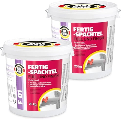 Stucco finito Q1-Q4, stucco per fughe per interni, 50 kg, bianco perfetto, levigante, piastre GK semilavorati F01