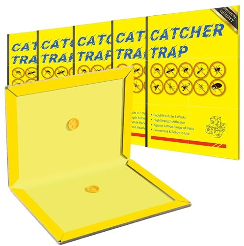 Loocaa 5 Pack Pest Sticky Traps Boards - Multi-Use Pests Sticky Trap Pads for Indoor Outdoor Garden Kitchen Office