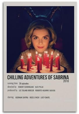 larn Filmposter Chilling Adventures of Sabrina TV-Serie, Raumdekoration, ästhetisches Poster, künstlerisches Poster für Schlafzimmer, Wohnzimmer, Wände, 20 x 30 cm, ungerahmter Stil