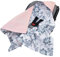 Medi Partners Einschlagdecke Baby Babyschale 100% Baumwolle für Sommer 85x85cm Kinderwagen Kuscheldecke universal Baby Decke Einschlagdecken Babydecke Buggy Autositz (Berry mit rosa Waffel)