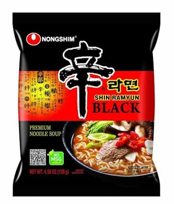 Nongshim Shin Ramyun Black 130g Halal - Premium Ramen - Korean Spicy Instant Noodle (20, Shin Ramyun Black 130g)