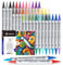 Artecho Rotuladores de pintura acrílica, 36 unidades, 72 colores, marcadores de pintura acrílica de doble tono con punta de pincel de 0.5-5 mm para pintura de roca, calabaza, papel, madera
