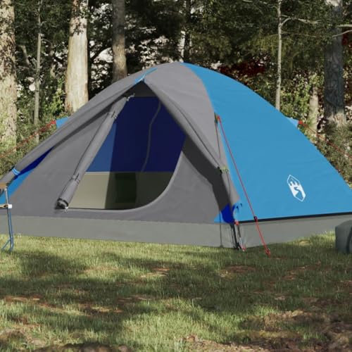 Tino Tech Kuppel-Campingzelt 6 Personen Outdoor Tent Gruppenzelt Familienzelt Große Wurfzelt Festivalzelt Wurfzelte für Familie Trekkingzelt 348x340x190 cm Polyester&PE Blau