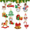 GEEHUA12 teiliges Diamond Paint Weihnachten Anhänger, 5D Diamond Art Weihnachten Ornamente Schlüsselanhänger zum Aufhängen, Diamant Kunst Set, Weihnachtsbaum Schlüsselring Anhänger zum Basteln
