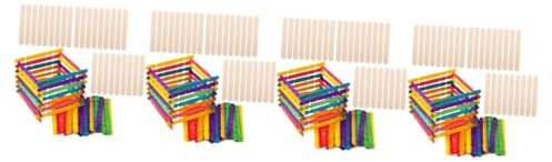 EXCEART 400 Stk Eisstock aus Holz Eisstiele zum Wachsen große Eisstiele farbige Eisstiele zum Basteln Bastelstäbchen Masse Zungenspatel für das Handwerk am Stiel, Masse Eisstangen