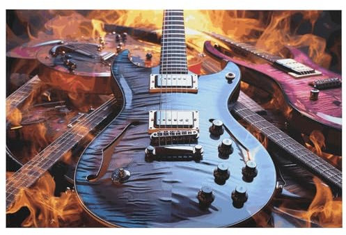 Fußmatte für drinnen und draußen, magische E-Gitarre, Musik, Fußmatten für Eingangsbereich, Außenbereich, rutschfeste Bodenmatte für Hauseingang, Eingang, Hof, Boden, Terrasse