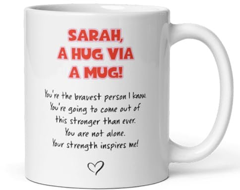Confidently Quirky - Personalised Hug In A Mug Mug, Thinking Of You Office Colleague Get Well Soon Work Bestie Get Well Soon, Joke Get Well Soon Gift
