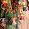 Weihnachtsglocken, Kunststoff-Dekorationen, buntes Puder, 5 cm, 6 Weihnachtsbaum-Anhänger, kleines Zubehör, Anhänger