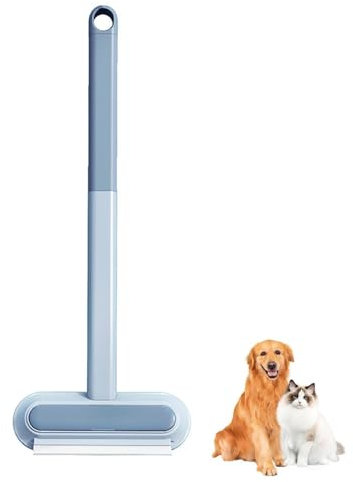 Removedor de pelo de perro de mango largo, removedor de pelo de gato para alfombra | Quitapelusas multiusos de doble cara para mascotas - Herramientas de limpieza resistentes al desgaste, raspador de
