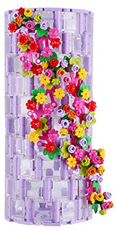 PizazzToy Vase Bausteine für 10280 Blumenstrauß, 473 St. Transluzent MOC DIY Vase Bauklötze Wohnkultur Deko Modell