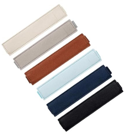 KONTONTY Leather Pen Pouch Elastic Band 6pcs Notebook Pen Holder for Journal Elastic Band Sleeve