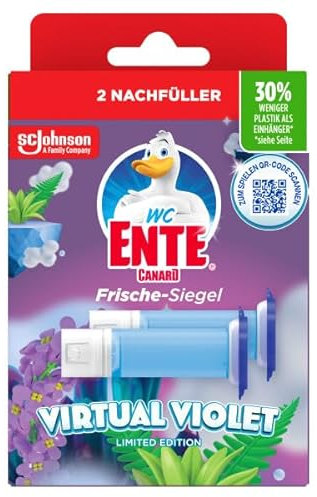 WC-Ente Frische-Siegel Nachfüller, körbchenloser WC-Reiniger, WC Duft, Virtual Violet, 2 Nachfüller (2 Stück)