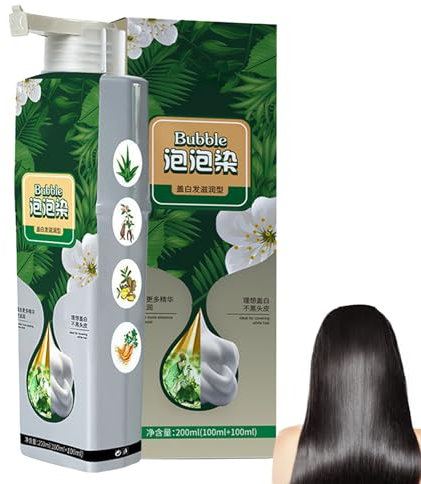 Natürliches Pflanzenhaarfarbstoff 100 ml Blasenpflanze Haarfarbe Pflanzenbasis Haarfarbstoff für graue Haarbedeckung Haarfarbe für Männer Frauen Haarfärbungscreme sanft sicher für Kopfhaut & Haare sc