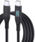 Braided USB Type-C Cable, LED display, 60W Fast Charging, 1 Metre (Black)