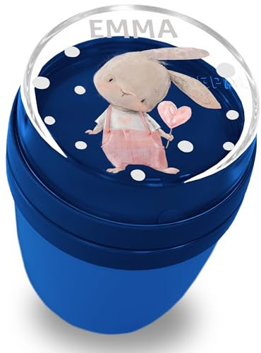 Lunchpot Kinder Müslibecher to go Joghurtbecher für Mepal Ellipse - Schulkind Geschenk Hasen mit Name Geschenk Einschulung süßer Hase Geschenke Kitastart Häschen I Bunny I Schuleintritt I