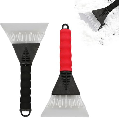 OIXEYA 2 Rascador de hielo resistente para refrigeradores, congeladores, parabrisas de coche, nevera, congelador, raspador de hielo, herramienta de extracción extrafuerte con mango ergonómico