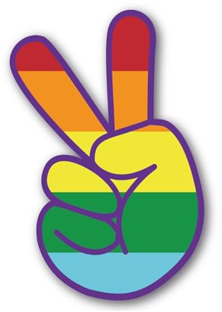 Sticker Friedenszeichen Peace Hand Regenbogen bunt | farbenfroher Aufkleber digitaldruck | wetterfestes Schutzlaminat | emotionale Symbolik Liebe Freiheit | Stickerfreaks | je 1x S, M, L, XL (Set)