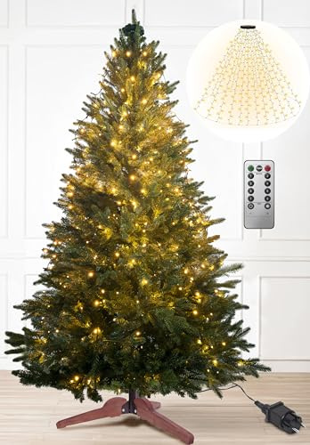 Weihnachtsbaum mit Beleuchtung 181 cm – Praktisch, Preiswert, Festlich – Mehr Glanz zur Weihnachtszeit mit künstlichem Weihnachtsbaum, Tannenbaum künstlich – 10 Jahre Garantie von Menz