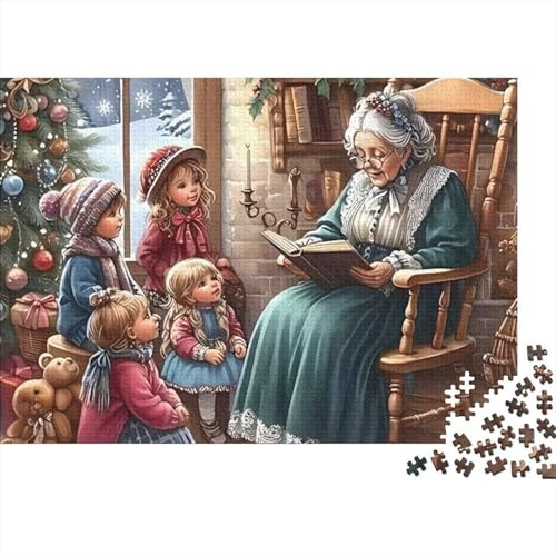 Grandmother Storytelling Puzzle für Erwachsene 1000 Teile Puzzle Papier Children Christmas Scene Familienspiel Puzzle Stressabbau Deko 52x38cm/1000pcs