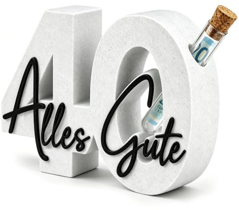 Anruzon 40. Geburtstags Geschenk, 3D Druck Geldgeschenk Geburtstag | Originelle Geldgeschenk Verpackung mit Reagenzglas, kreatives Geburtstagsgeschenk für Frauen & Männer